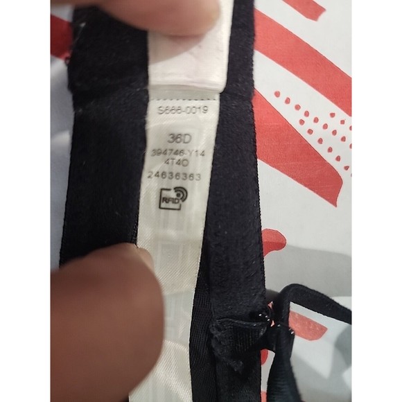 Victorias Secret PINK 36D Push Up Padded Bra Candy Cane Hearts Holiday Bra - Picture 8 of 9